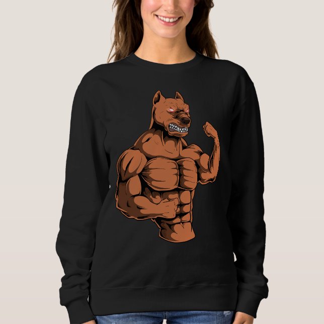 American Pitbull Dog Powerlifter 3 Sweatshirt (Front)