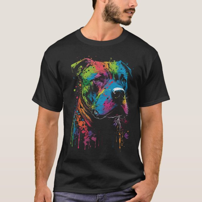 American Pitbull - Graffiti Ink Splash T-Shirt (Front)
