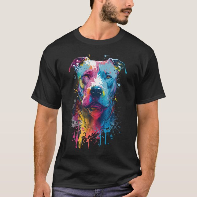 American Pitbull - Graffiti Ink Splash T-Shirt (Front)