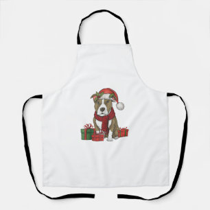 American Pitbull Terrier Dog Christmas Parties San Apron