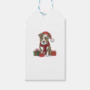 American Pitbull Terrier Dog Christmas Parties San Gift Tags