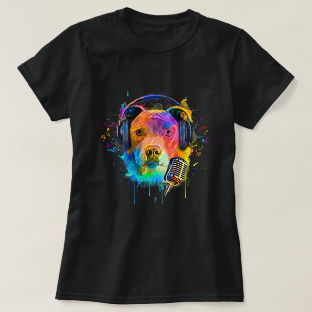 American Pitbull Terrier Dog Owners Pop Art Portra T-Shirt (Design Front)