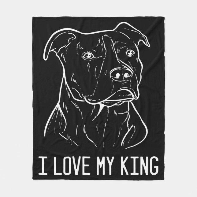 American Pitbull Terrier, I Love My King Fleece Blanket (Front)