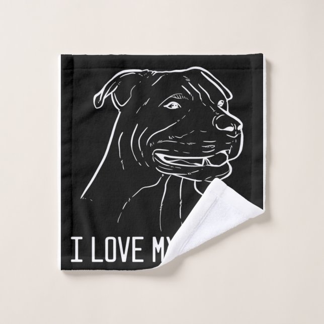 American Pitbull Terrier, I Love My Rocky Wash Cloth (Wash Cloth)