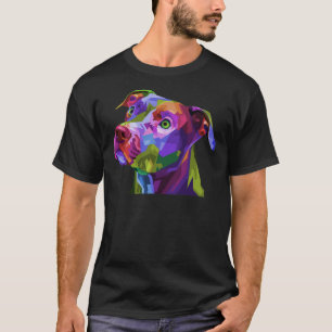 American Pitbull Terrier Pop Art Portrait for Dog  T-Shirt