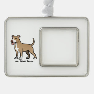 American Pitbull Terrier Silver Plated Framed Ornament