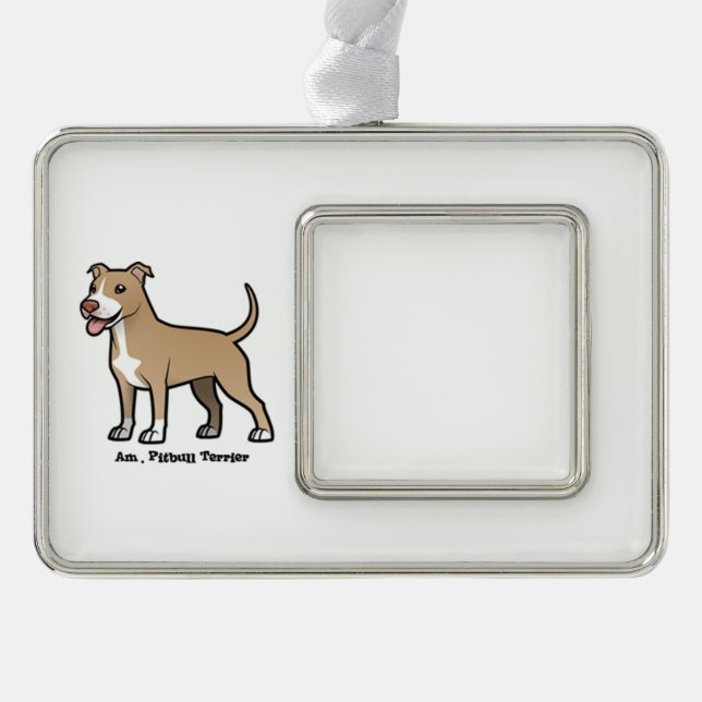American Pitbull Terrier Silver Plated Framed Ornament (Front)