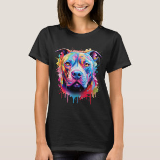 American Pitbull Terrier Splash Art Pitbull Dogs T-Shirt