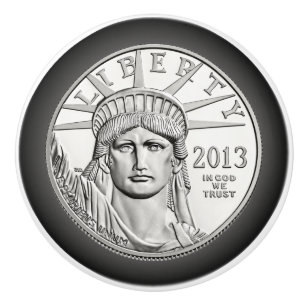 American Platinum Liberty Coin ~ Obverse 2013 Ceramic Knob
