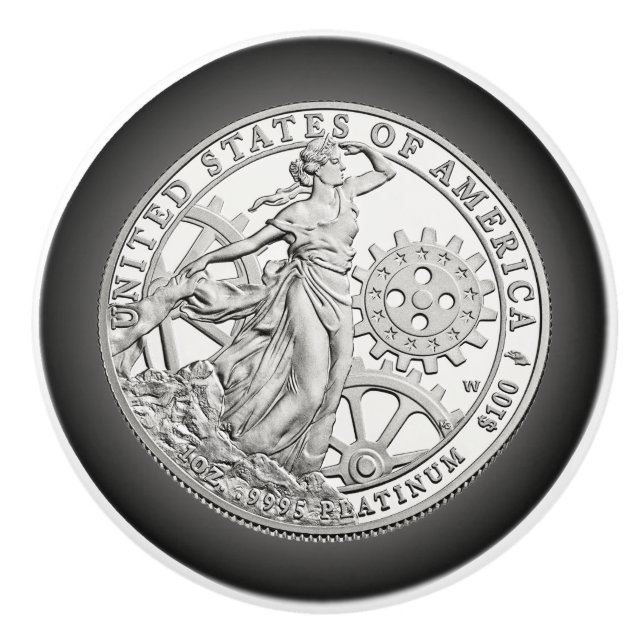 American Platinum Liberty Coin ~ Reverse 2013 ~ Ceramic Knob (Front)