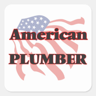American Plumber Square Sticker