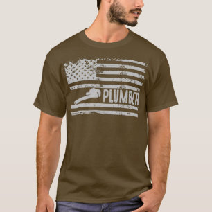 American Plumber US Flag Fun Cool Gift T-Shirt