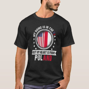 American Polish Flag Heart from Poland American Pa T-Shirt