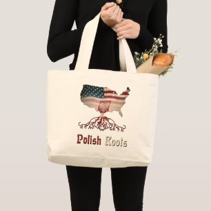 American Polish Roots, Poland Large Tote Bag