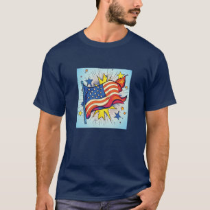 American Pop Art Flag T-Shirt