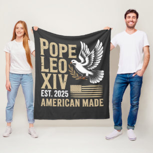 American Pope Leo Catholic Church Christian Faith Fleece Blanket