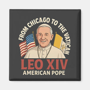 American Pope Leo Catholic Church Christian Faith Magnet