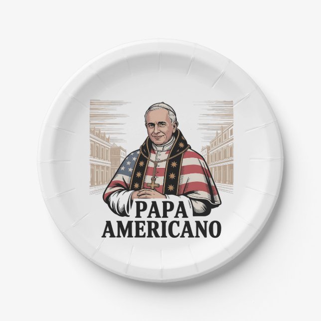 American Pope Leo Catholic Church Christian Faith  Paper Plate (Front)