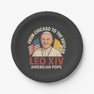 American Pope Leo Catholic Church Christian Faith  Paper Plate