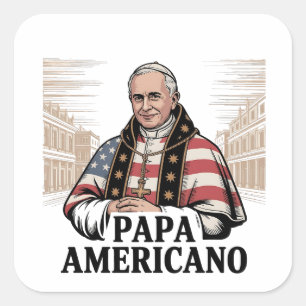 American Pope Leo Catholic Church Christian Faith  Square Sticker