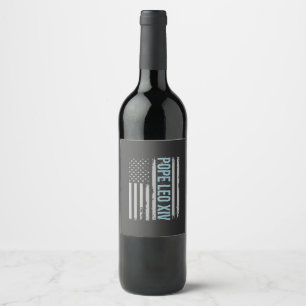American Pope Leo Catholic Church Christian Faith Wine Label