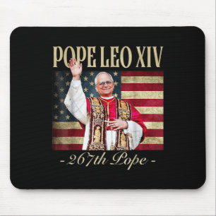 American Pope Leo Xiv 267th U.s. Flag Catholic Ret Mouse Mat