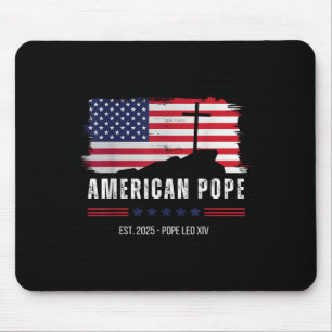 American Pope Leo Xiv Crucifix Christian Tee Mouse Mat