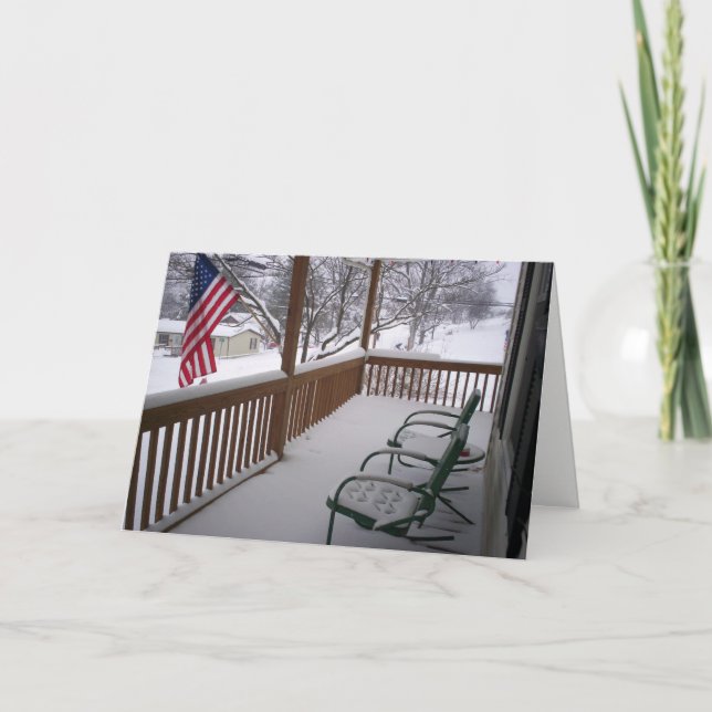 American Porch in Winter Holiday Card (Front)