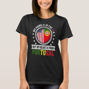 American Portuguese Flag Heart Portgual American P T-Shirt