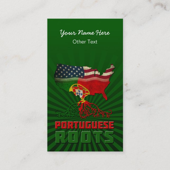 American Portuguese Roots Business Cards (Front)