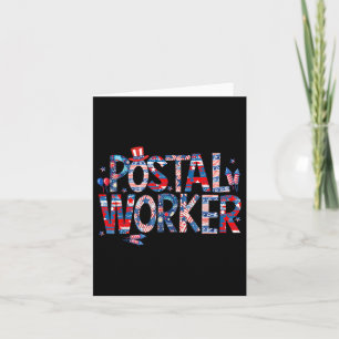 American Postal Worker Usa Flag Mailman Mail 4th O Card