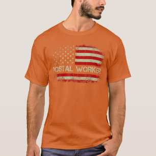 American Postal Worker USA Flag Mailman Mail 4th o T-Shirt