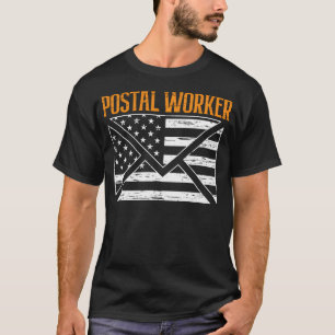 American Postal Worker Usa Flag Mailman Mail 4Th T-Shirt