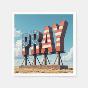 American PRAY Billboard On Farmland Napkin