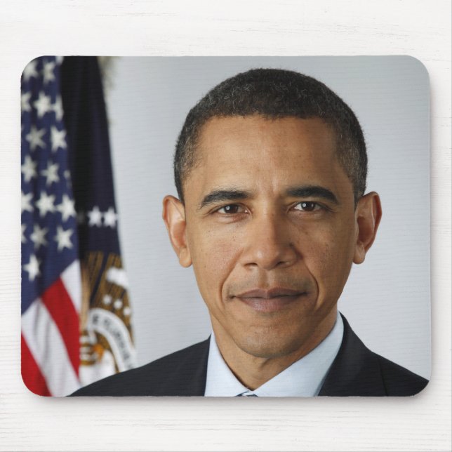 American President Barack Obama at White House  Mouse Mat (Front)