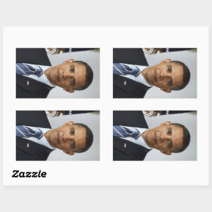 American President Barack Obama at White House  Rectangular Sticker