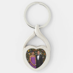 American President Barack Obama on Christmas Card Key Ring