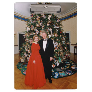 American President Bill Clinton Christmas Card Clipboard