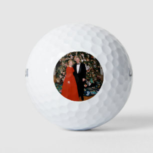 American President Bill Clinton Christmas Card Golf Balls