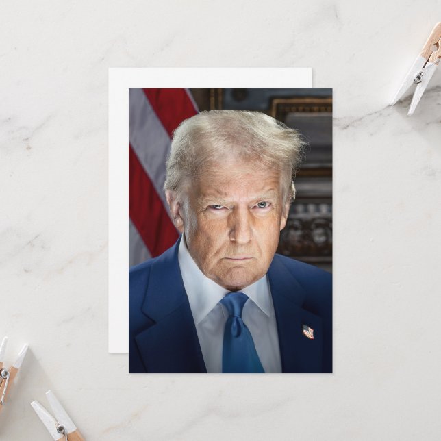 American President Donald Trump Photo 2025 Invitation (Front/Back In Situ)