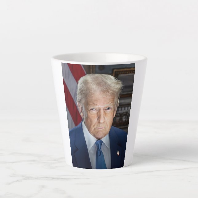 American President Donald Trump Photo 2025 Latte Mug (Front)