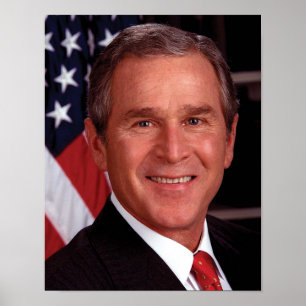 American President George Bush Christmas Card Poster