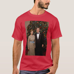 American President George Bush Christmas Card T-Shirt