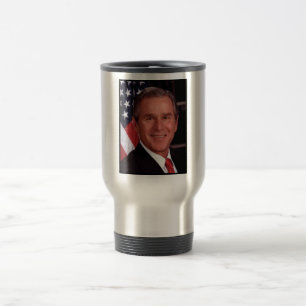 American President George Bush Christmas Card Travel Mug