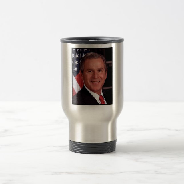 American President George Bush Christmas Card Travel Mug (Center)