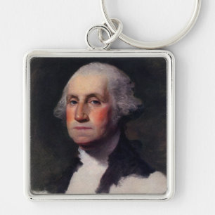 American President George Washington Painting Key Ring
