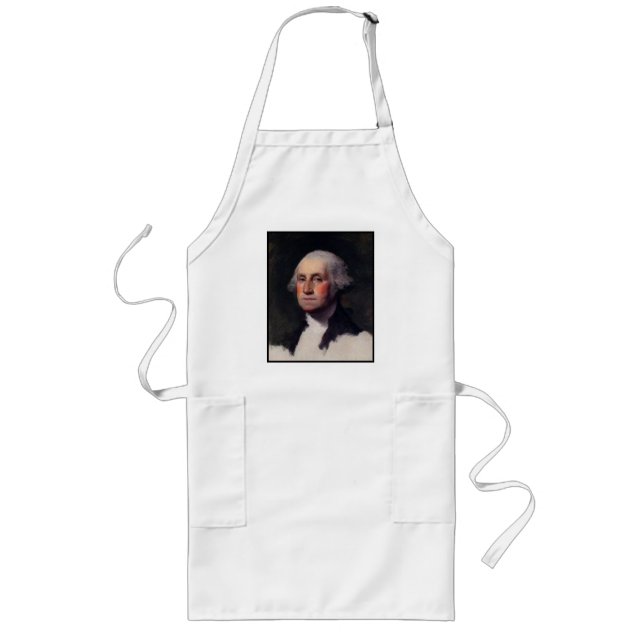 American President George Washington Painting Long Apron (Front)