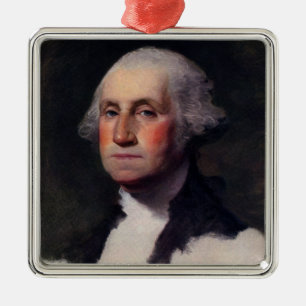 American President George Washington Painting Metal Tree Decoration