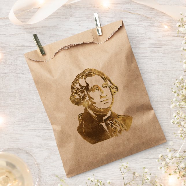 American President George Washington Portrait Gold Favour Bags (Clipped)