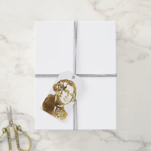 American President George Washington Portrait Gold Gift Tags